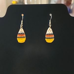 Halloween Candy Corn Clay Polymer Earrings